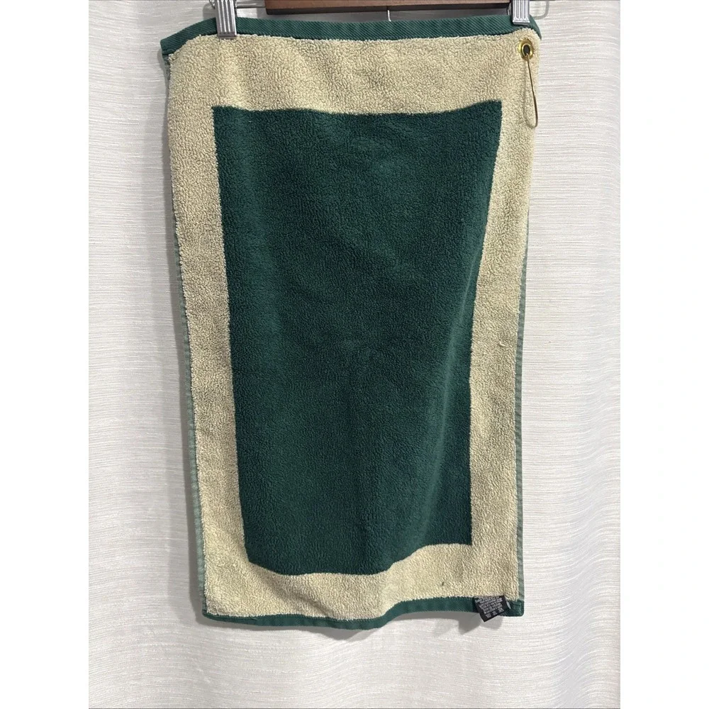 PGA Championship Hazeltine 2002 Green & Beige Cotton Golfbag Towel with Clip